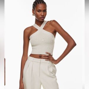 Aritzia Babaton Sculpt Knit Criss Cross Cropped Tank, Size Small